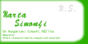 marta simonfi business card